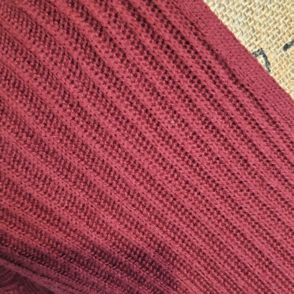 Hollister Womens Large Maroon Red Knit Wrap Sweater - Picture 6 of 11